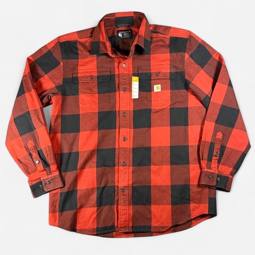 NEW Carhartt Buffalo Plaid Heavyweight Flannel Loose Fit Size L